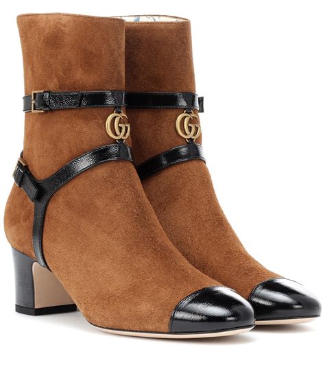 gucci leather platform ankle boots|Gucci ankle boots suede.